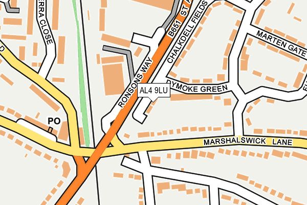AL4 9LU map - OS OpenMap – Local (Ordnance Survey)