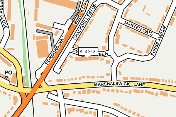 AL4 9LX map - OS OpenMap – Local (Ordnance Survey)