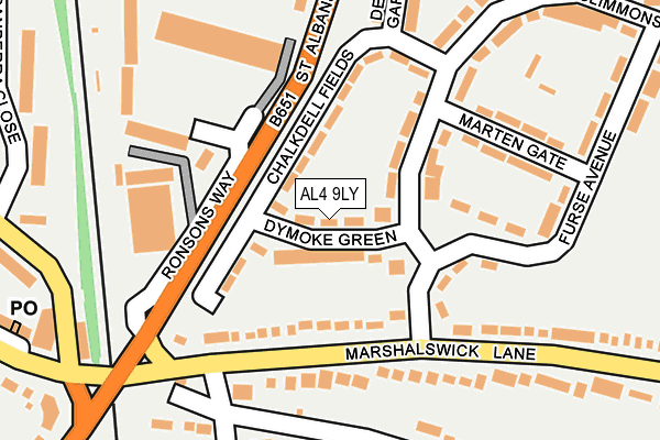 AL4 9LY map - OS OpenMap – Local (Ordnance Survey)