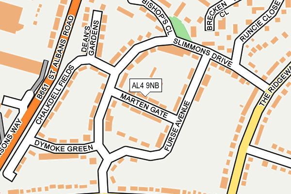 AL4 9NB map - OS OpenMap – Local (Ordnance Survey)