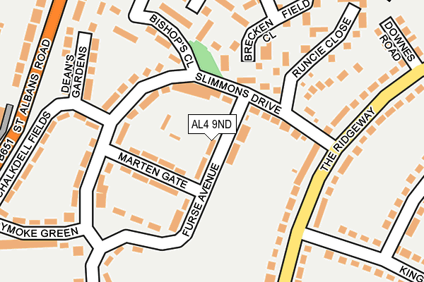 AL4 9ND map - OS OpenMap – Local (Ordnance Survey)