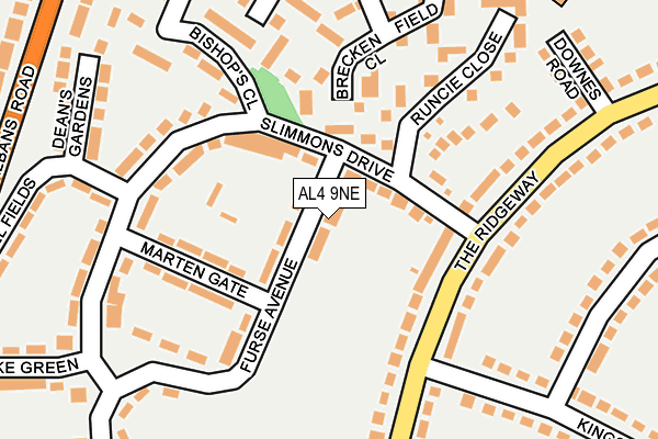 AL4 9NE map - OS OpenMap – Local (Ordnance Survey)