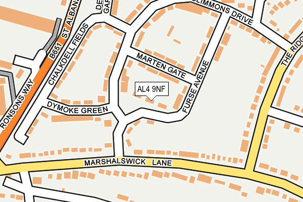 AL4 9NF map - OS OpenMap – Local (Ordnance Survey)