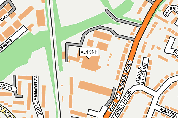 AL4 9NH map - OS OpenMap – Local (Ordnance Survey)