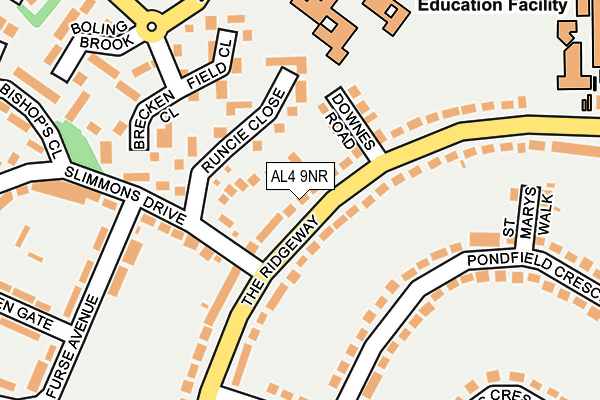 AL4 9NR map - OS OpenMap – Local (Ordnance Survey)