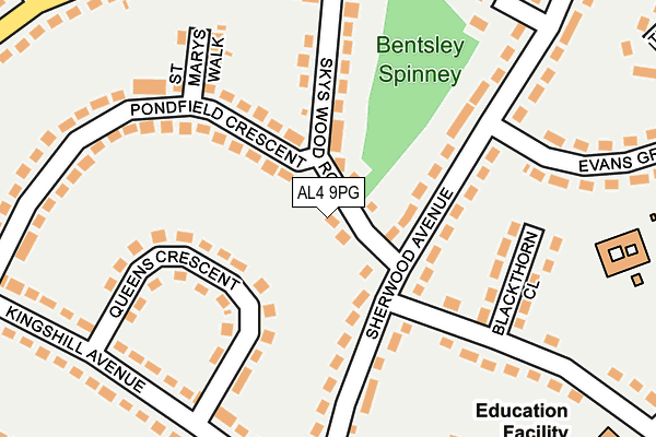 AL4 9PG map - OS OpenMap – Local (Ordnance Survey)