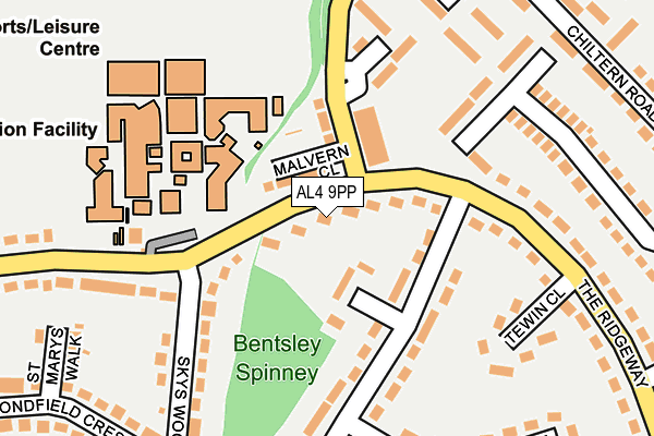AL4 9PP map - OS OpenMap – Local (Ordnance Survey)