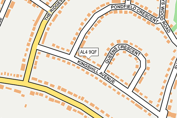 AL4 9QF map - OS OpenMap – Local (Ordnance Survey)