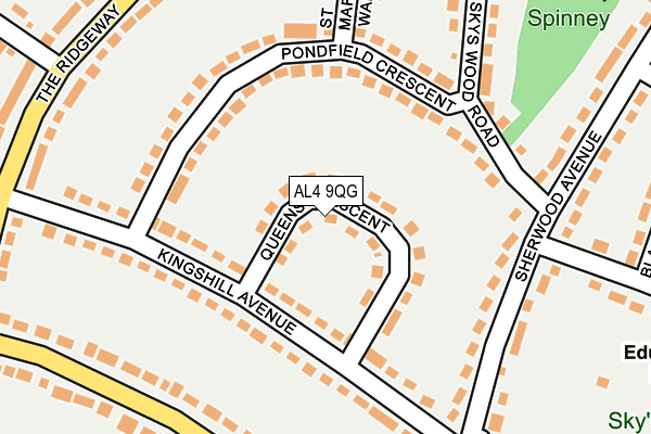AL4 9QG map - OS OpenMap – Local (Ordnance Survey)