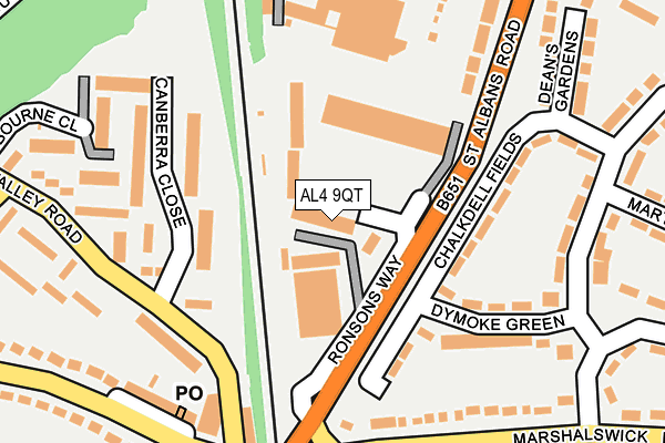 AL4 9QT map - OS OpenMap – Local (Ordnance Survey)
