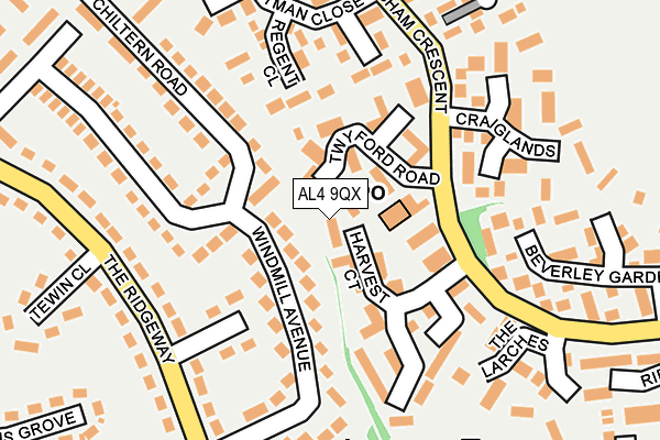 AL4 9QX map - OS OpenMap – Local (Ordnance Survey)