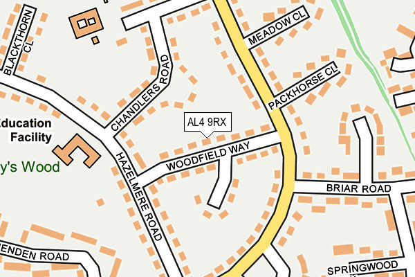 AL4 9RX map - OS OpenMap – Local (Ordnance Survey)