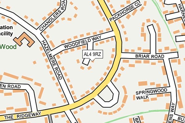 AL4 9RZ map - OS OpenMap – Local (Ordnance Survey)