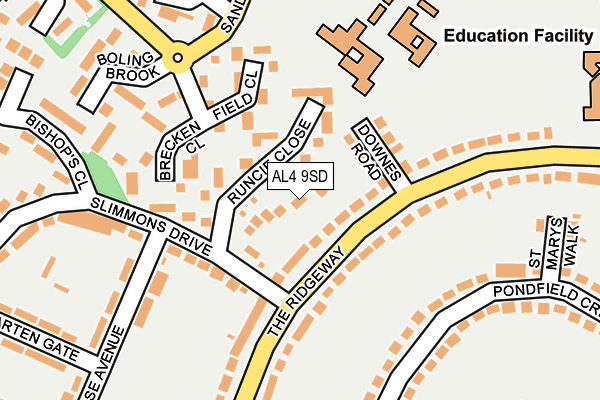 AL4 9SD map - OS OpenMap – Local (Ordnance Survey)