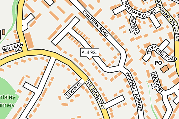 AL4 9SJ map - OS OpenMap – Local (Ordnance Survey)