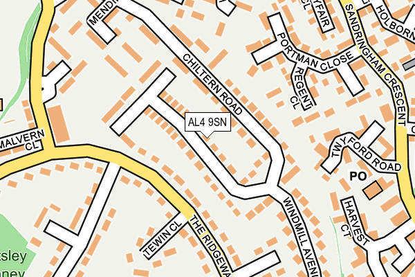 AL4 9SN map - OS OpenMap – Local (Ordnance Survey)