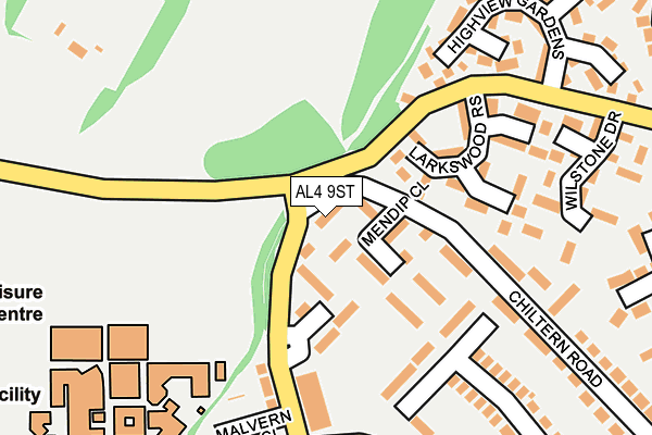 AL4 9ST map - OS OpenMap – Local (Ordnance Survey)