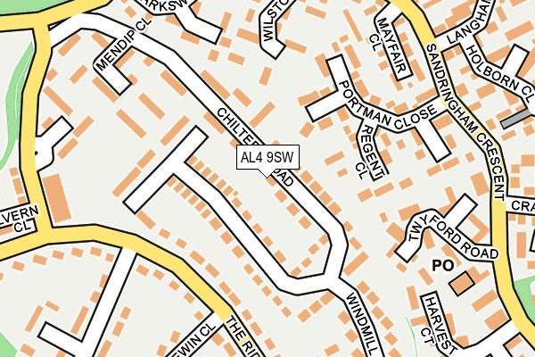 AL4 9SW map - OS OpenMap – Local (Ordnance Survey)