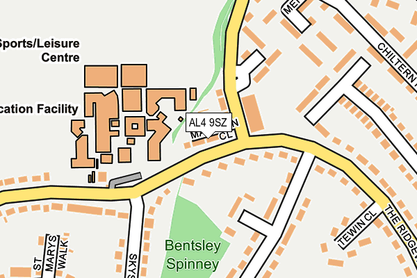 AL4 9SZ map - OS OpenMap – Local (Ordnance Survey)