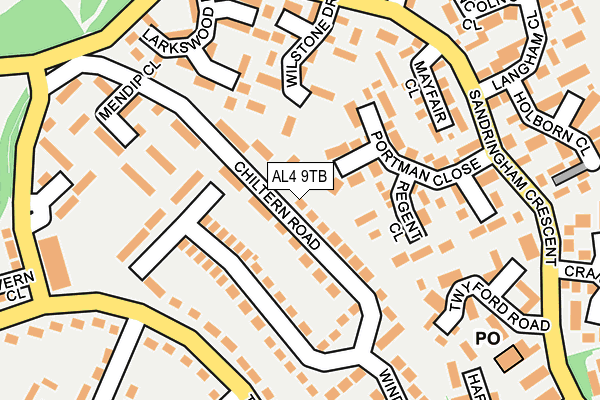 AL4 9TB map - OS OpenMap – Local (Ordnance Survey)