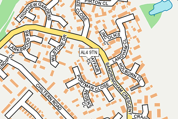 AL4 9TN map - OS OpenMap – Local (Ordnance Survey)