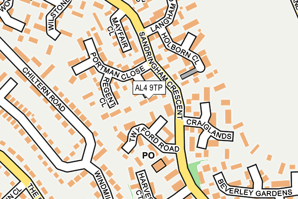 AL4 9TP map - OS OpenMap – Local (Ordnance Survey)