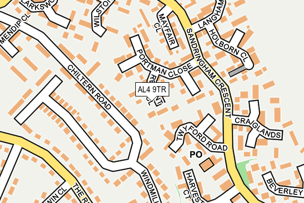 AL4 9TR map - OS OpenMap – Local (Ordnance Survey)
