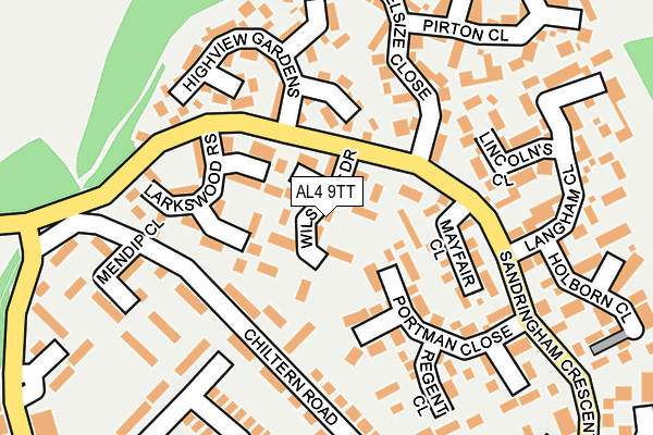 AL4 9TT map - OS OpenMap – Local (Ordnance Survey)