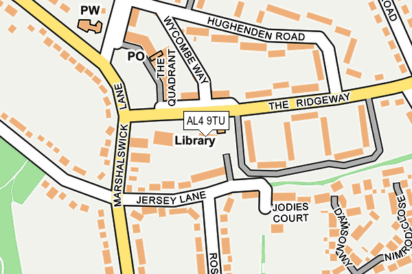 AL4 9TU map - OS OpenMap – Local (Ordnance Survey)