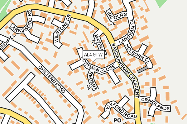 AL4 9TW map - OS OpenMap – Local (Ordnance Survey)
