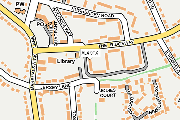 AL4 9TX map - OS OpenMap – Local (Ordnance Survey)