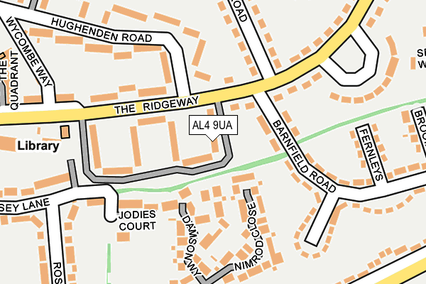 AL4 9UA map - OS OpenMap – Local (Ordnance Survey)