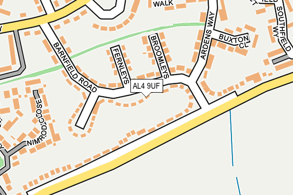 AL4 9UF map - OS OpenMap – Local (Ordnance Survey)
