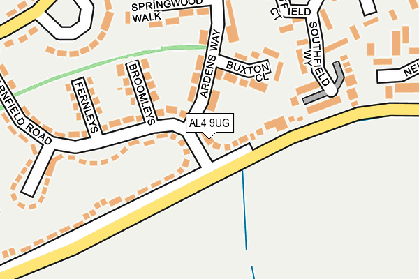 AL4 9UG map - OS OpenMap – Local (Ordnance Survey)
