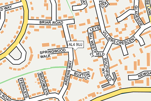 AL4 9UJ map - OS OpenMap – Local (Ordnance Survey)