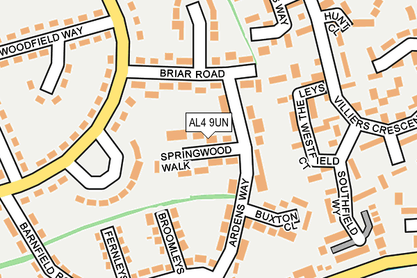 AL4 9UN map - OS OpenMap – Local (Ordnance Survey)