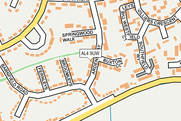 AL4 9UW map - OS OpenMap – Local (Ordnance Survey)
