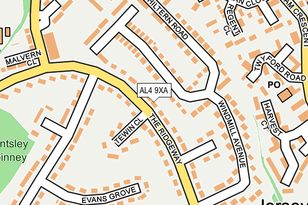 AL4 9XA map - OS OpenMap – Local (Ordnance Survey)