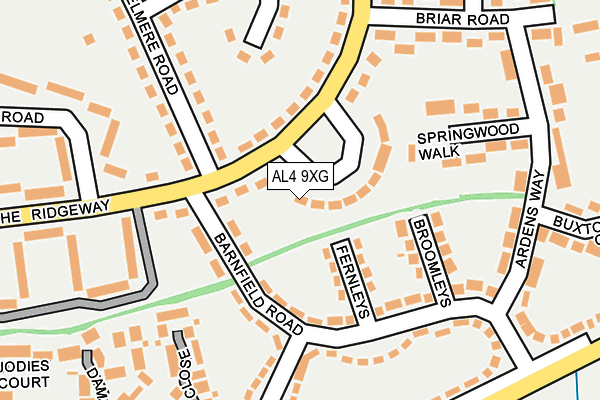 AL4 9XG map - OS OpenMap – Local (Ordnance Survey)