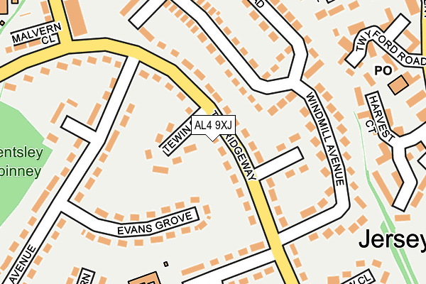 AL4 9XJ map - OS OpenMap – Local (Ordnance Survey)
