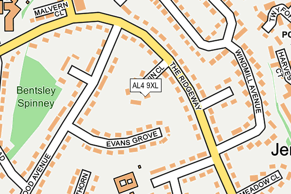 AL4 9XL map - OS OpenMap – Local (Ordnance Survey)