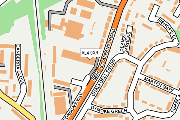 AL4 9XR map - OS OpenMap – Local (Ordnance Survey)