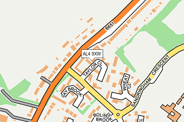AL4 9XW map - OS OpenMap – Local (Ordnance Survey)