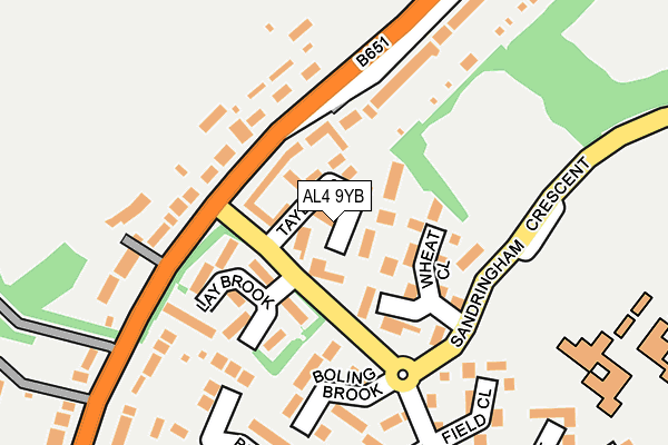 AL4 9YB map - OS OpenMap – Local (Ordnance Survey)