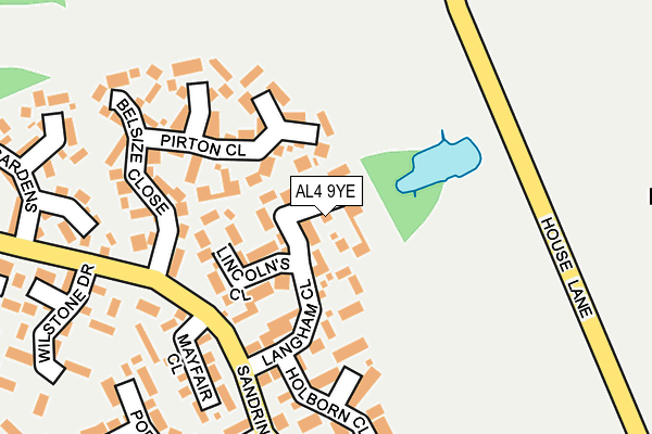 AL4 9YE map - OS OpenMap – Local (Ordnance Survey)