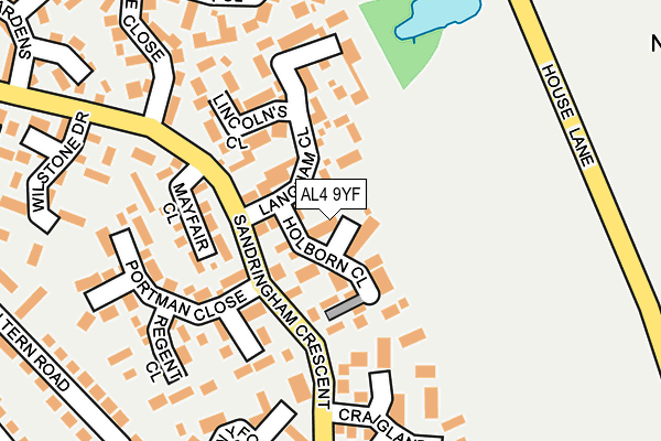 AL4 9YF map - OS OpenMap – Local (Ordnance Survey)