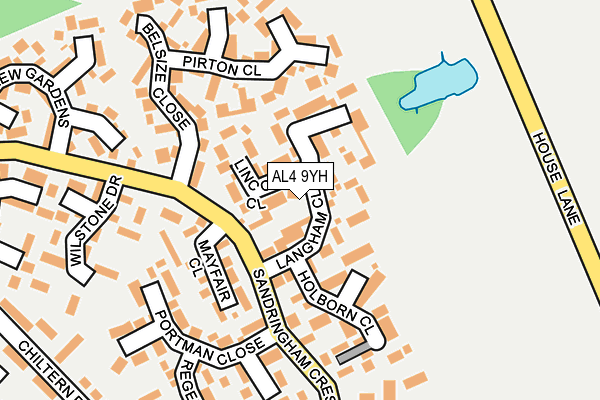 AL4 9YH map - OS OpenMap – Local (Ordnance Survey)