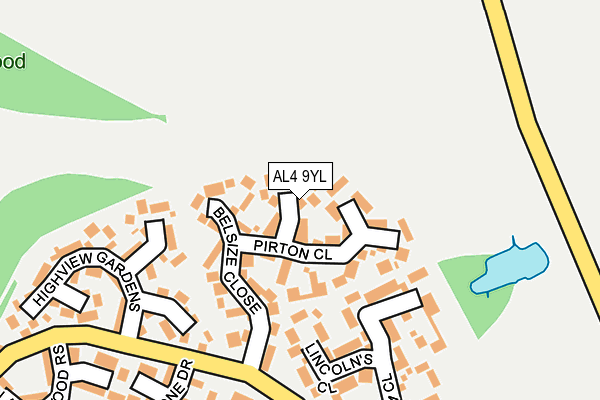 AL4 9YL map - OS OpenMap – Local (Ordnance Survey)