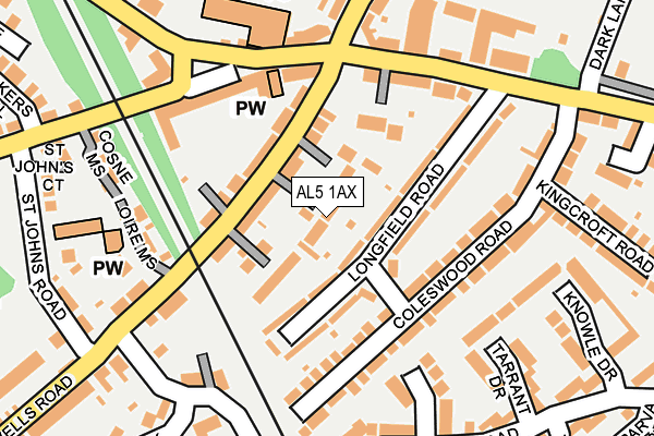 AL5 1AX map - OS OpenMap – Local (Ordnance Survey)