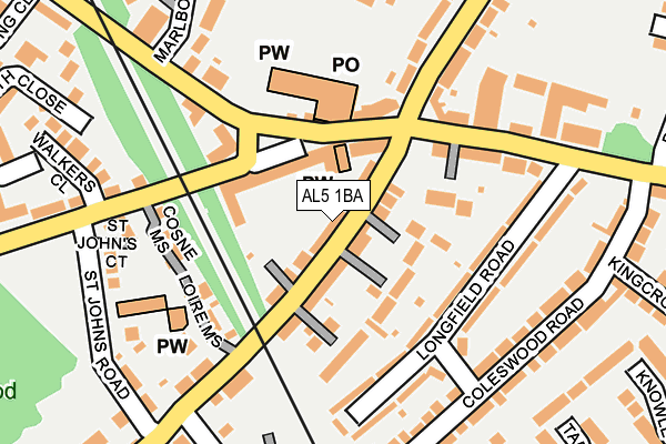 AL5 1BA map - OS OpenMap – Local (Ordnance Survey)